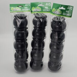 15 Halloween Witch Cauldron Black Plastic Pots Handle Decor Crafts Party Treats